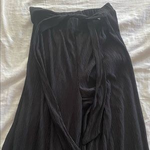 Zara Black Tie Wide Leg Trousers - light material